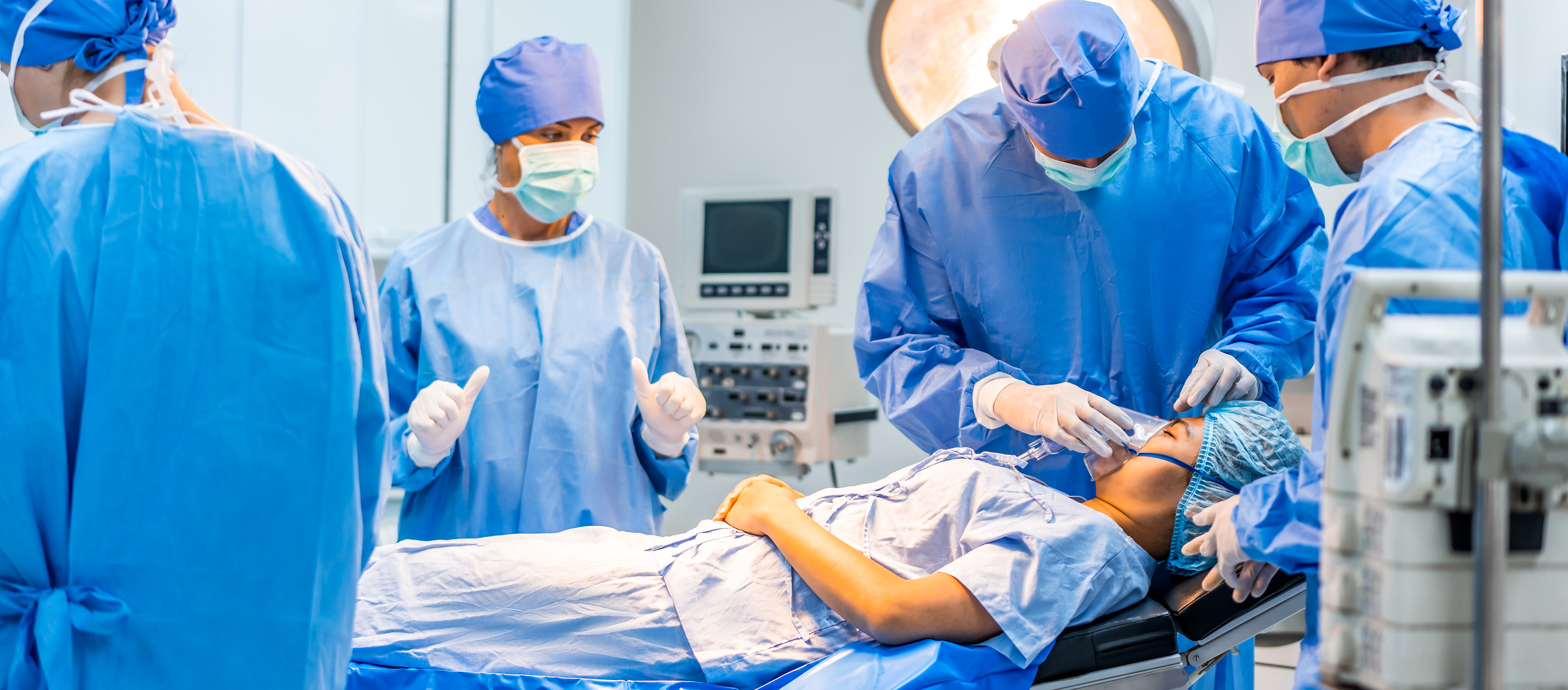 operation room during breast augmentation procedure